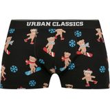 Urban Classics - Boxershorts - Marineblauw - Set van 3 - Kerstmotief