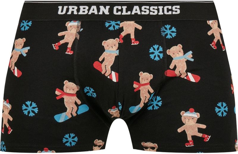 Urban Classics - Boxershorts - Marineblauw - Set van 3 - Kerstmotief