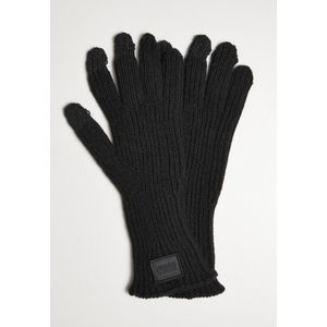 Urban Classics Knitted Wool Mix Smart Gloves handschoenen, zwart, L/XL, uniseks, zwart.
