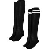 Urban Classics - Ladies College 2-pack Lange sokken - 35/38 - Zwart