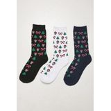 Urban Classics - Sokken - Zwart/Marineblauw/Wit - Lot van 3 - Katoen/Polyester/Elasthaan