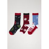 Urban Classics - Uniseks Sokken - Meerkleurig - Lot van Drie - Met Kerstmotieven