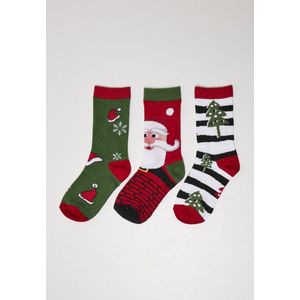 Sokken - Kerstmotief - Groen/Rood - Katoen/Polyester/Elasthaan - Set van 3