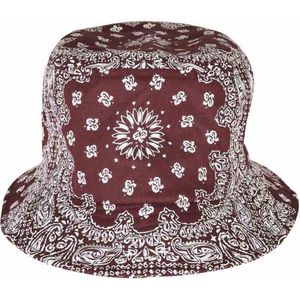 Urban Classics - Bandana Print Bucket hat / Vissershoed - Bordeaux rood
