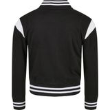 Urban Classics Inset College Sweat Jacket voor meisjes, zwart/wit, 122/128 cm