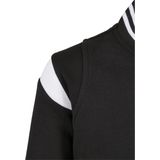 Urban Classics Inset College Sweat Jacket voor meisjes, zwart/wit, 122/128 cm