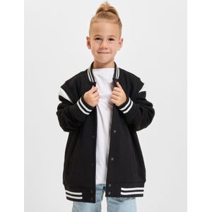 Urban Classics - Inset College Sweat - Kinder Jacket - Zwart/Wit - 65% Katoen, 35% Polyester