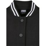 Urban Classics - Inset College Sweat Jacket - Zwart/Wit - 65% Katoen, 35% Polyester