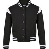 Urban Classics - Inset College Sweat Jacket - Zwart/Wit - 65% Katoen, 35% Polyester