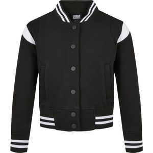 Urban Classics - Inset College Sweat Jacket - Zwart/Wit - 65% Katoen, 35% Polyester