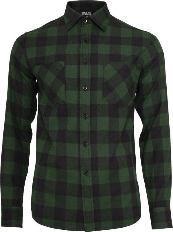 Urban Classics - Checked Flanel Shirt - Zwart/Wit - Jongens