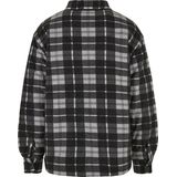 Urban Classics - Plaid Teddy Lined Shirt - Herenjas - Zwart/Wit