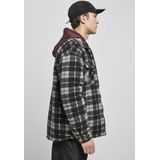 Urban Classics - Plaid Teddy Lined Shirt - Herenjas - Zwart/Wit