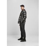 Urban Classics - Plaid Teddy Lined Shirt - Herenjas - Zwart/Wit