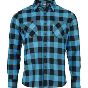 Urban Classics Flanellen Geruit Overhemd Heren - Blauw/Zwart - 1 Stuk