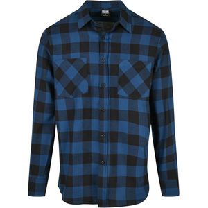 Urban Classics Checked Flanell Shirt heren hemd, blauw/zwart, 4XL