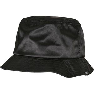 Urban Classics Unisex Satin Bucket Hat Hoed, Zwart, One Size