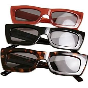 Urban Classics Uniseks zonnebril, zwart/rood/amber, One Size