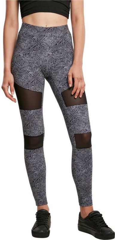 Urban Classics - Tech Mesh AOP blackzen Sportlegging - Zwart
