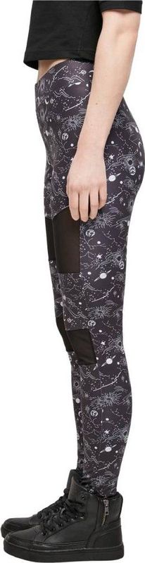 Urban Classics - Tech Mesh AOP blackuniverse Sportlegging - Zwart