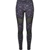 Urban Classics - Tech Mesh AOP blackpaisley Sportlegging - Zwart