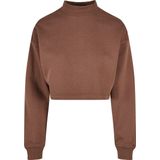 Urban Classics - Oversized Sweat High Neck Crew bark Crop Sweater/Trui - Bruin