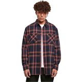 Urban Classics - Heavy Long Oversized Checked - Overhemd - Blauw/Oranje