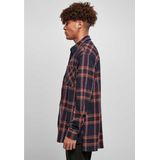 Urban Classics - Heavy Long Oversized Checked - Overhemd - Blauw/Oranje