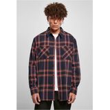 Urban Classics - Heavy Long Oversized Checked - Overhemd - Blauw/Oranje