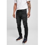 Urban Classics - Heavy Destroyed Slim Fit Jeans Broek rechte pijpen/32 inch - Zwart