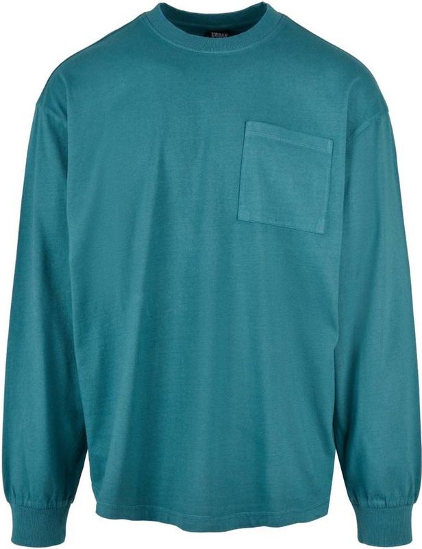 Urban Classics - Pigment Dyed Pocket Longsleeve shirt - Blauw