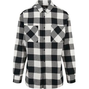 Urban Classics - Long Oversized Checked Overhemd - Zwart/Wit