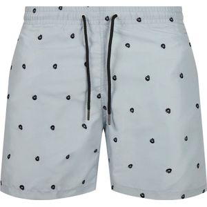 Urban Classics Zwemshorts, geborduurd, voor heren, schedel/lichttasphalt/zwart