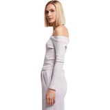 Urban Classics - Off shoulder Rib Longsleeve top - Paars