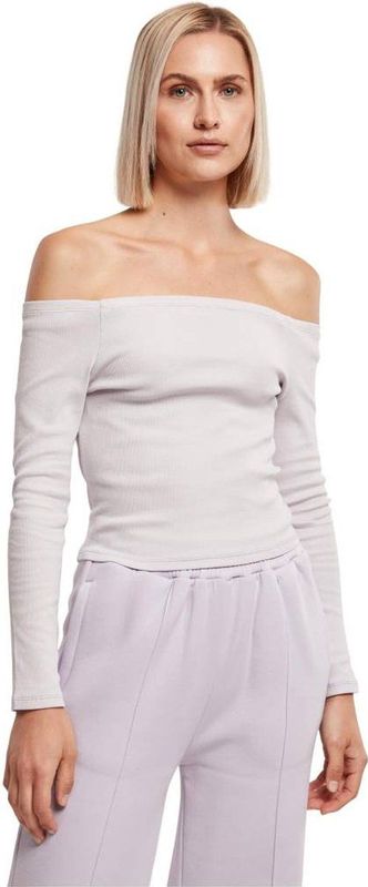 Urban Classics Ladies Off Shoulder Rib Longsleeve