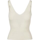 Urban Classics Damestop, gebreide top met V-hals, verkrijgbaar in vele kleuren, maten XS - 5XL, witzand., 4XL