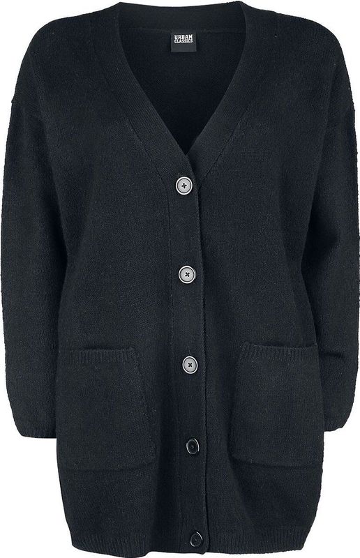 Urban Classics Ladies Chunky Fluffy Knit Cardigan Cardigan zwart