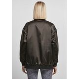 Urban Classics Oversized bomberjack van satijn voor dames, damesjas, zwart.