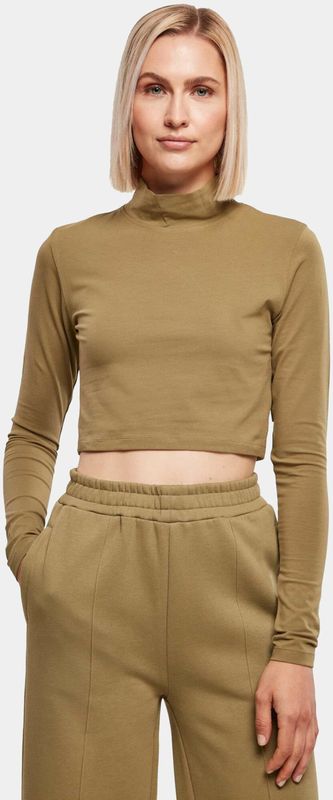 Urban Classics - Organic Cropped Turtleneck Longsleeve top - Groen