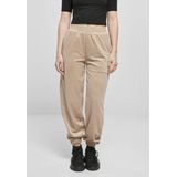 Urban Classics - High Waist Ballon Velvet Dames joggingbroek - Creme
