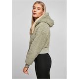 Damesjack - Sherpa - Kort - Oversized - Polyester - Zwart