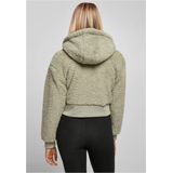 Damesjack - Sherpa - Kort - Oversized - Polyester - Zwart