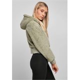 Damesjack - Sherpa - Kort - Oversized - Polyester - Zwart