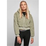 Damesjack - Sherpa - Kort - Oversized - Polyester - Zwart