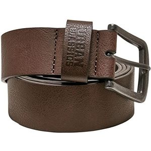 Urban Classics Uniseks leren riem, imitatieleer, faux lederen riem voor dames en heren, verkrijgbaar in 3 kleuren, maten S - XL, bruin, M (110 cm Lenght)