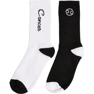 Mister Tee - Cancer Zodiac 2-Pack Sokken - 43/46 - Zwart/Wit