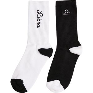Mister Tee - Libra Zodiac 2-Pack Sokken - 43/46 - Zwart/Wit