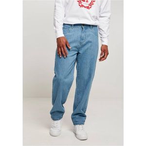 Southpole - Spray Logo Denim Broek rechte pijpen Blauw