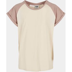 Urban Classics - Contrast Raglan Kinder T-shirt - Kids 110 116 - Beige Roze