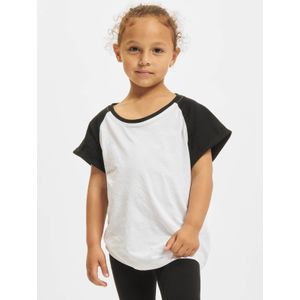 Urban Classics - Contrast Raglan Kinder T-shirt - Kids 110 116 - Wit Zwart